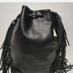 Victoria's Secret Black Fringe Backpack